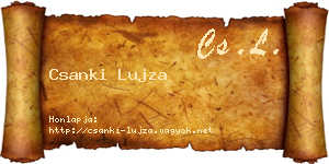 Csanki Lujza névjegykártya